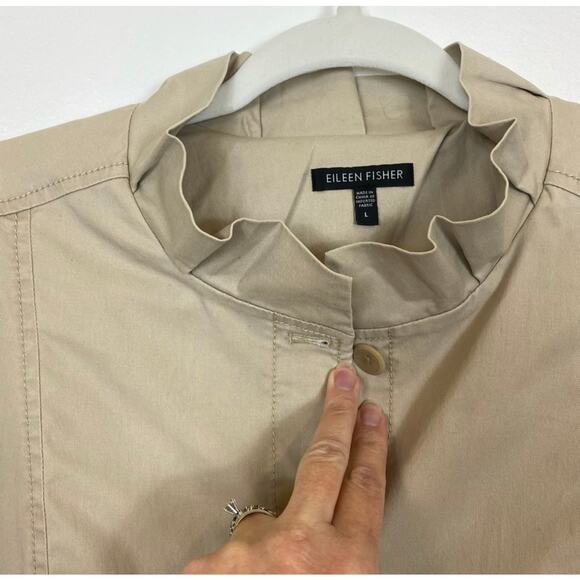Eileen Fisher Tan Button Front Jacket Women's Large - Picture 3 of 13